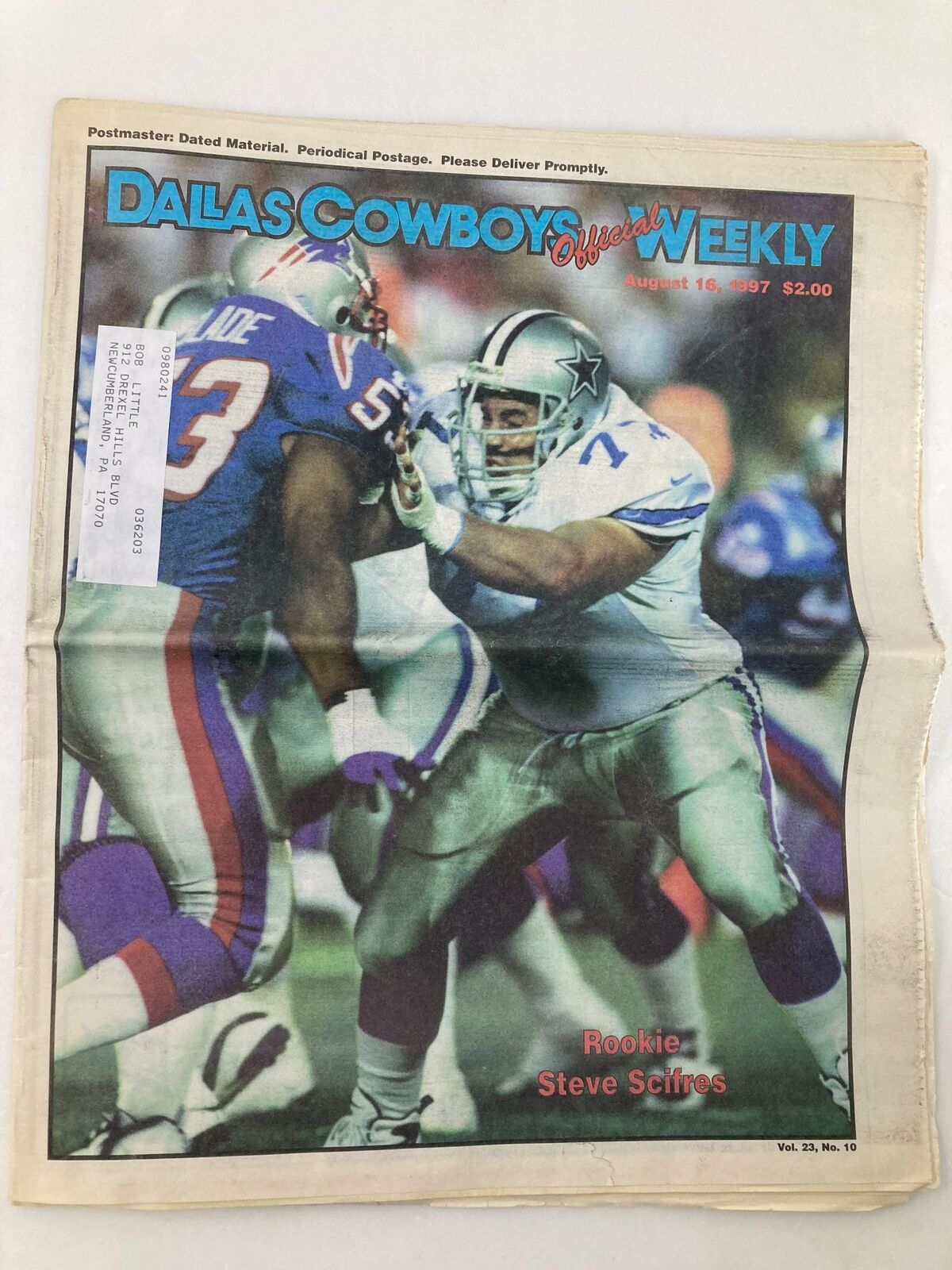 Dallas Cowboys Weekly Newspaper August 16 1997 Vol 23 #10 Rookie Steve Scifres