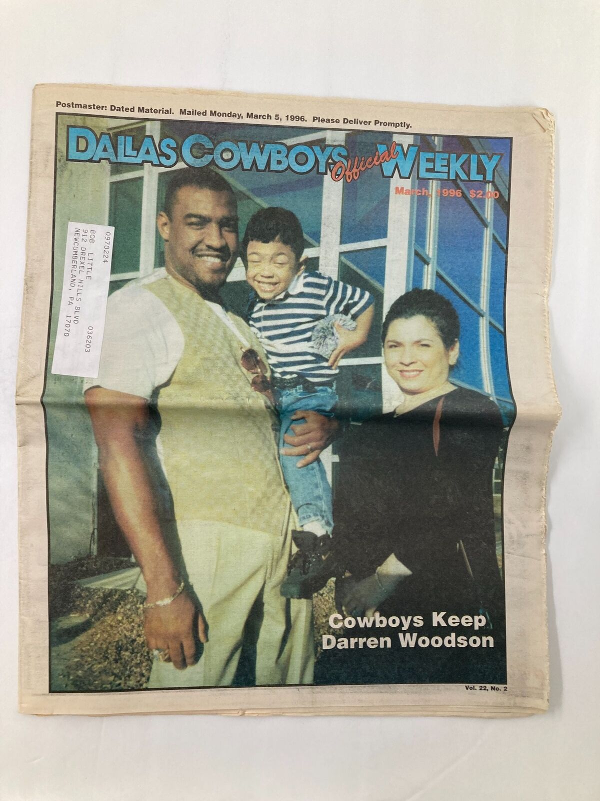 Dallas Cowboys Weekly Newspaper March 1996 Vol 22 #2 Darren Woodson