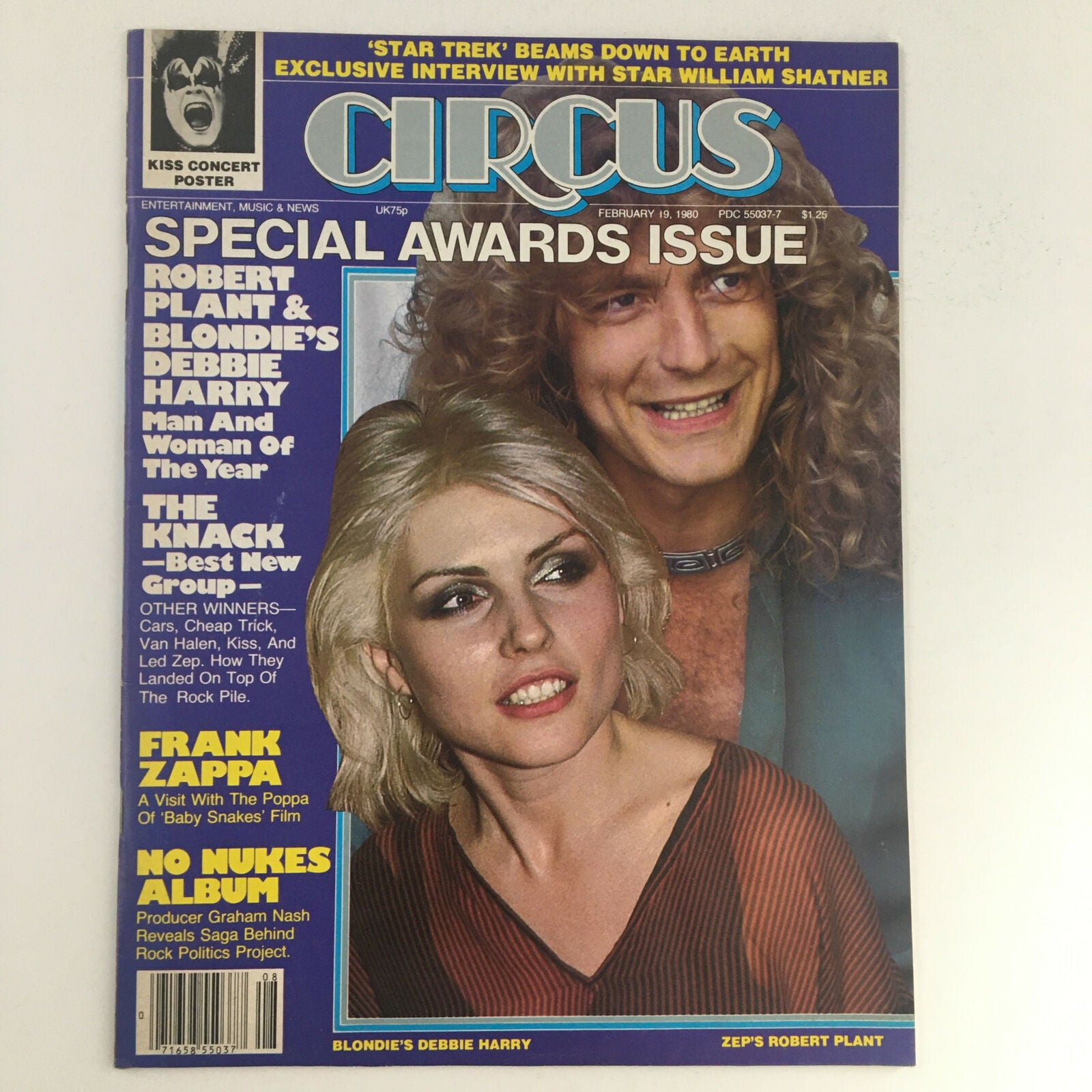 Circus Magazine February 19 1980 Debbie H., Robert Plant & Kiss Poster No Label