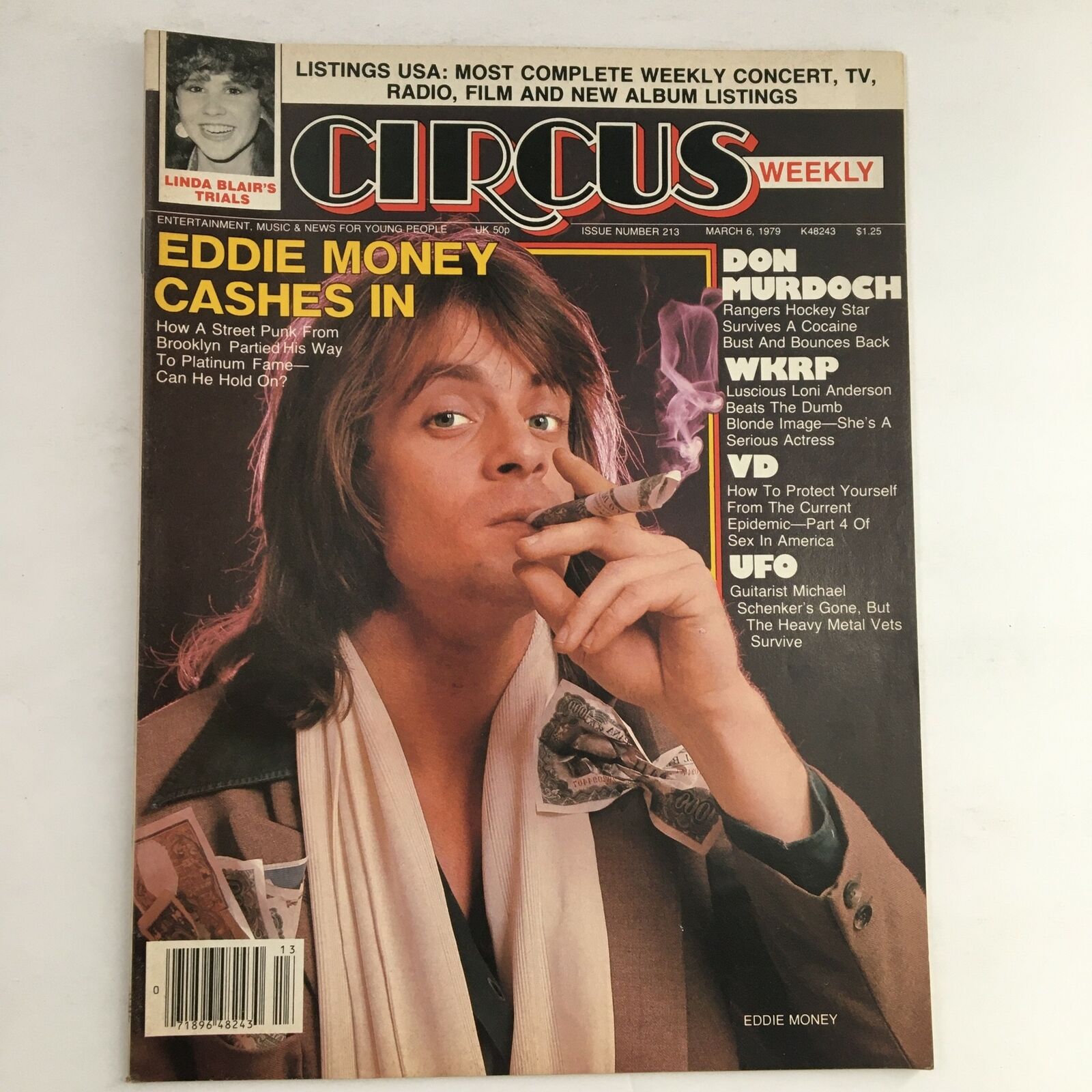 Circus Magazine March 6 1979 Eddie Money, Linda Blair & Don Murdoch No Label