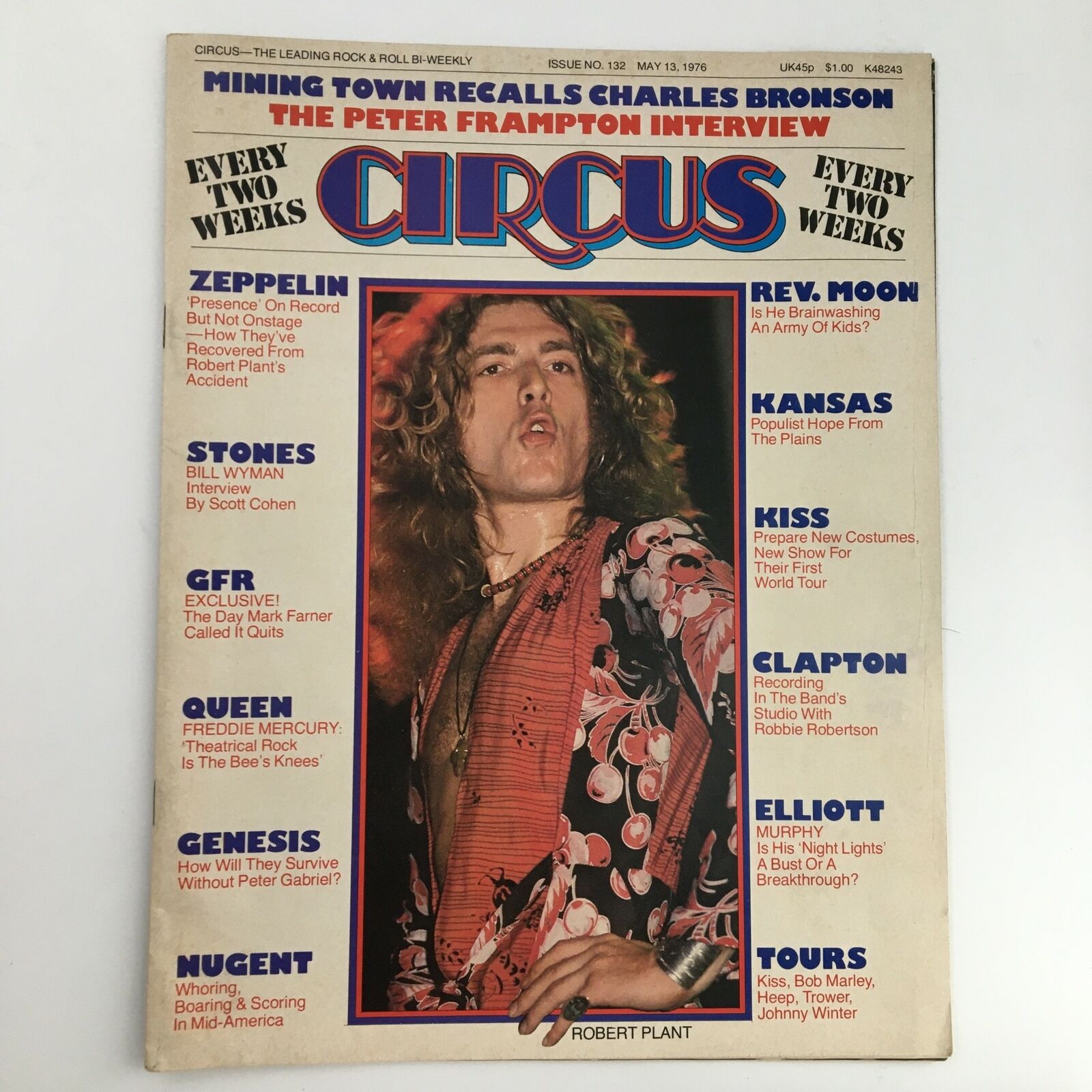 Circus Weekly Magazine May 13 1976 Robert Plant and Charles Bronson No Label