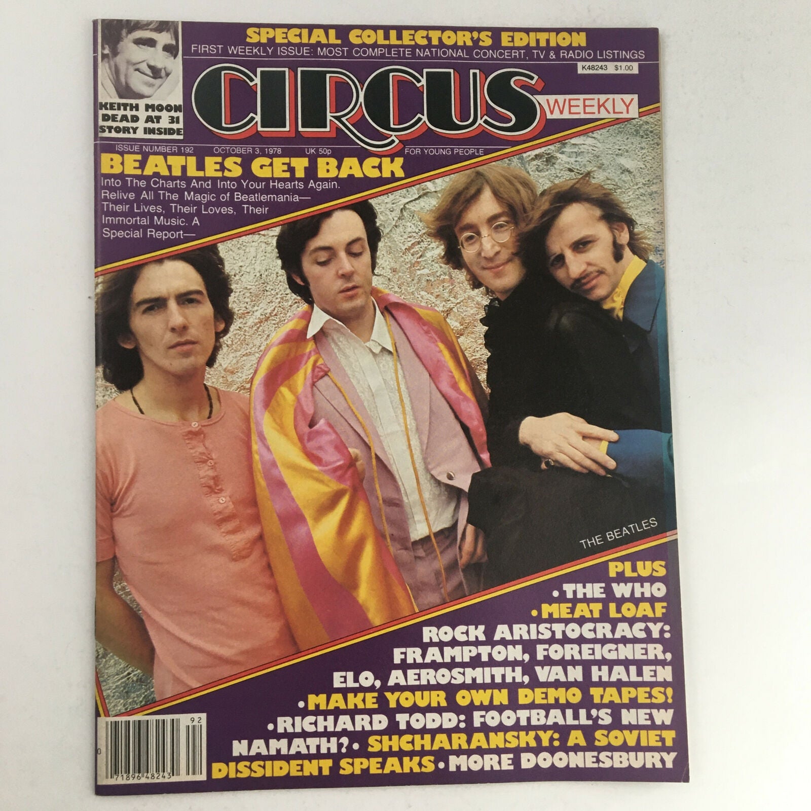 Circus Magazine October 3 1978 The Beatles, Keith Moon & Steve T Poster No Label