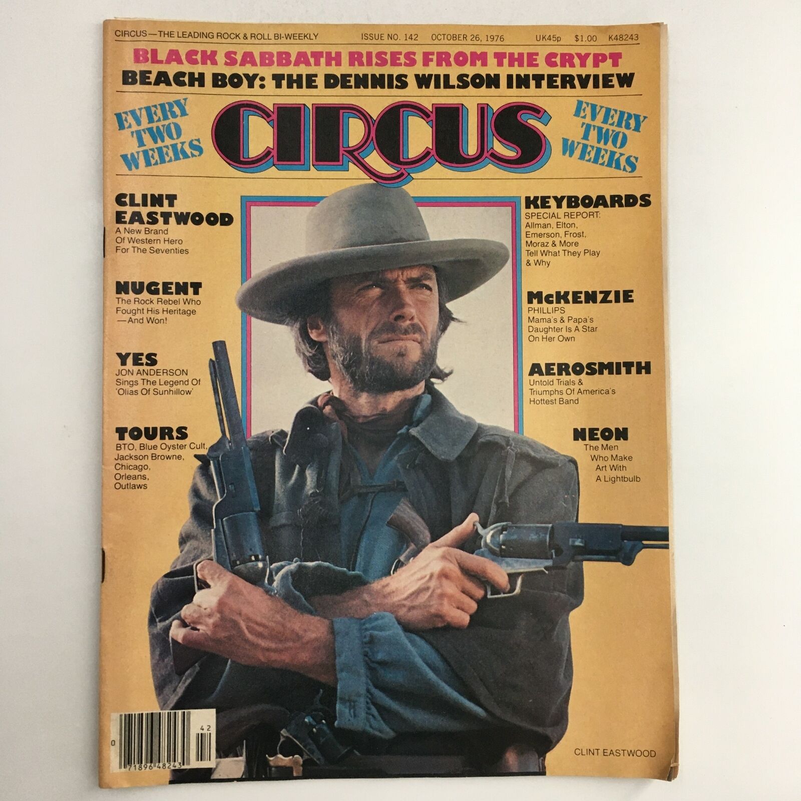 Circus Magazine October 26 1976 Clint Eastwood & Ted Nugent, No Label