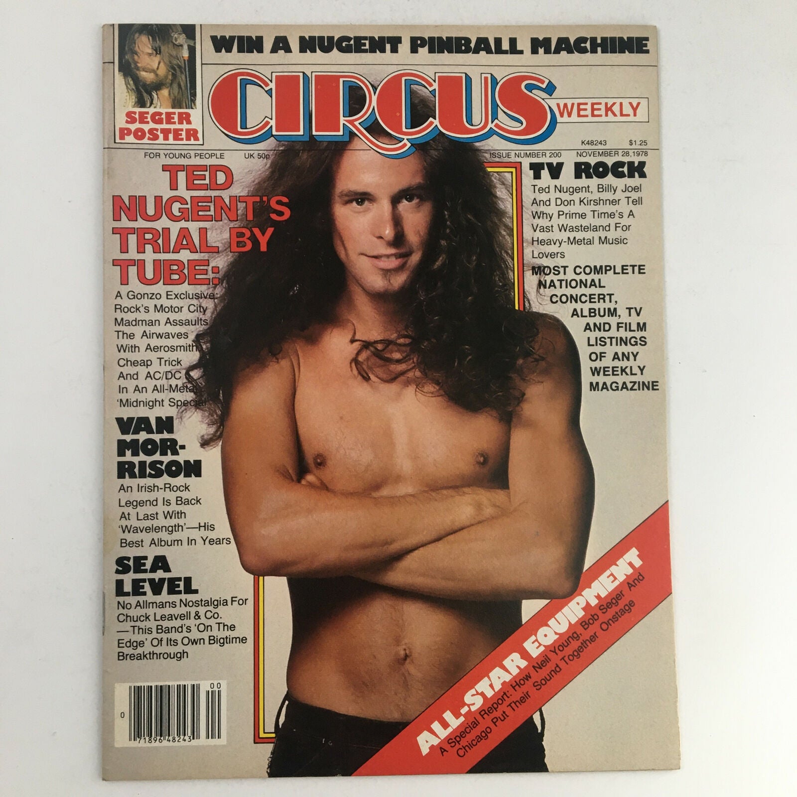 Circus Magazine November 28 1978 Ted Nugent & Bob Seger Poster No Label