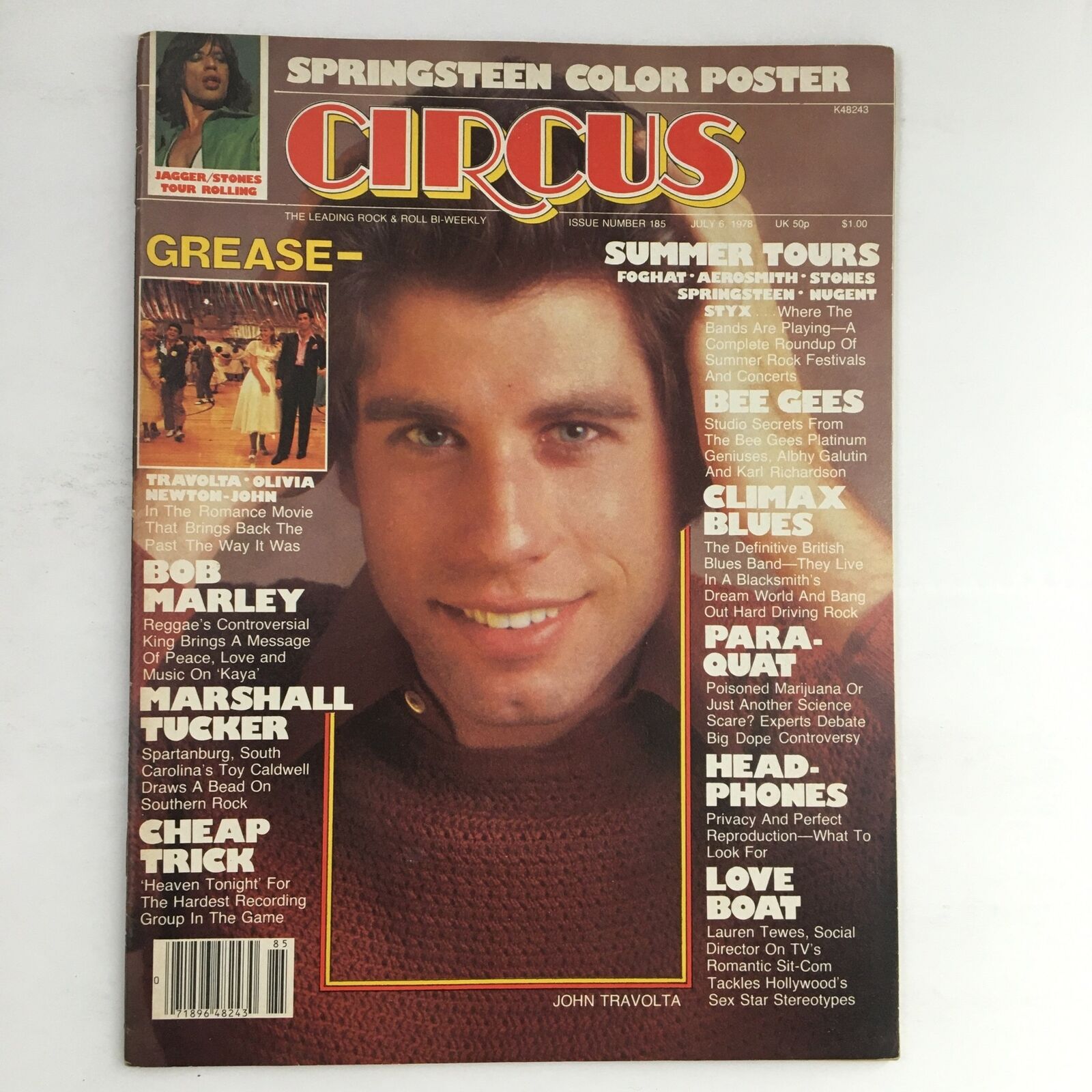 Circus Magazine July 6 1978 John Travolta, Mick Jagger & Bruce Springsteen