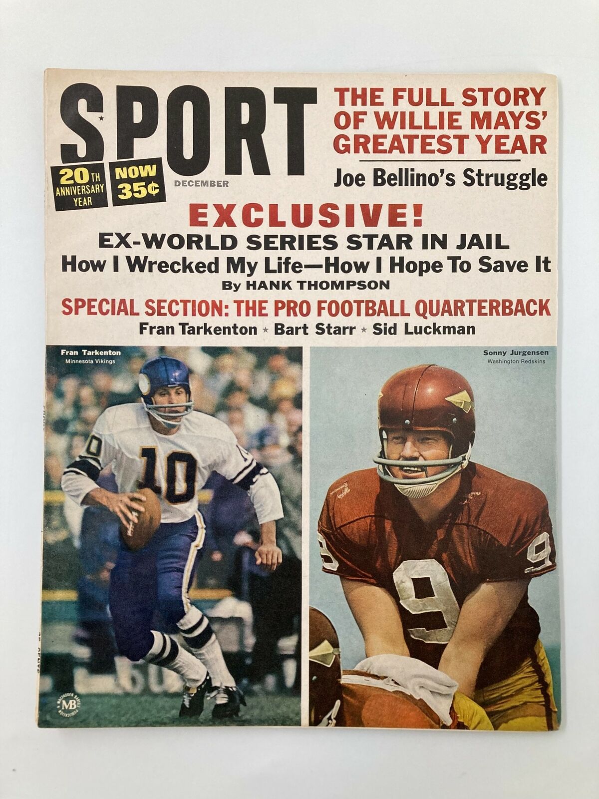 VTG Sport Magazine December 1965 Fran Tarkenton and Sonny Jurgensen Newsstand