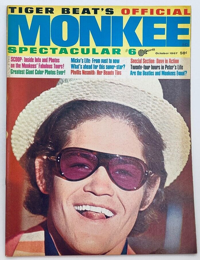 VTG Tiger Beat Magazine October 1967 The Monkees Spectacular #6 No Label