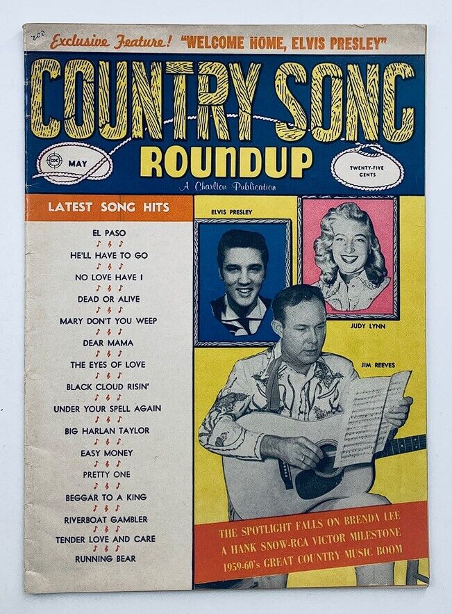 VTG Country Song Roundup Magazine May 1960 Vol 12 #66 Elvis Presley No Label