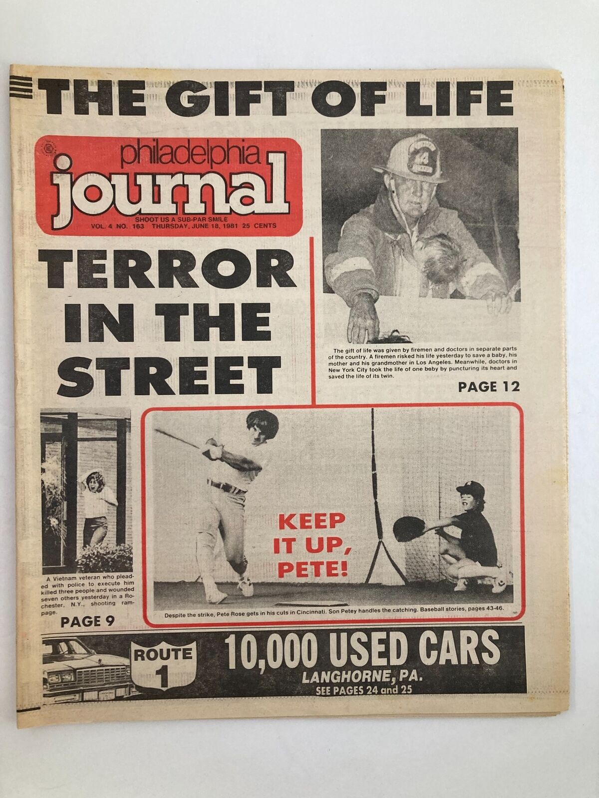 7 Philadelphia Journal Tabloid Pete Rose Newspapers