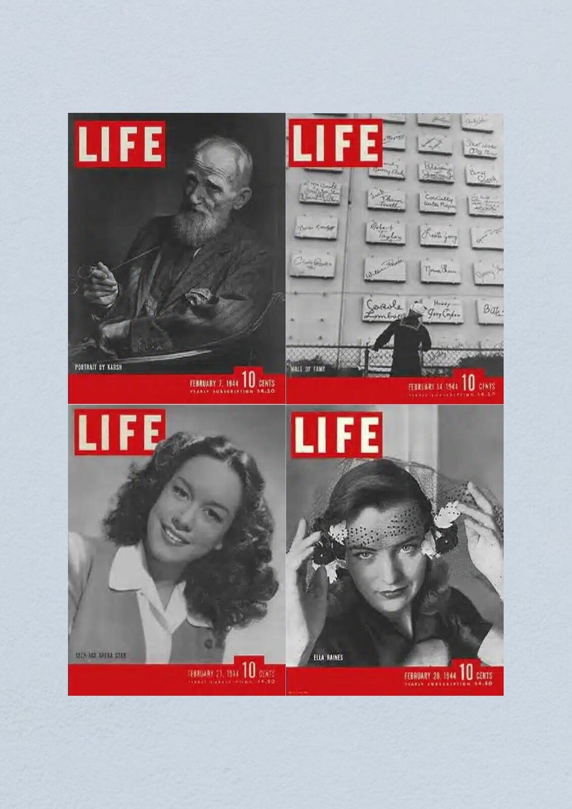 Life Magazine Lot of 4 Full Month of February 1944 7, 14, 21, 28 WWII ERA