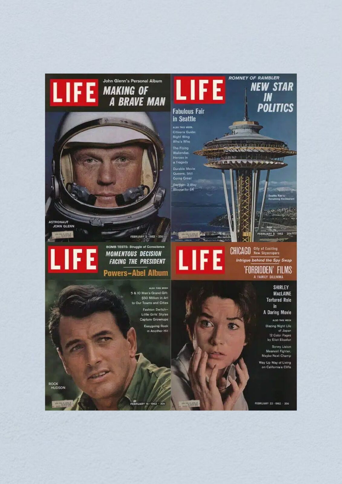 Life Magazine Lot of 4 Full Month February 1962 2, 9, 16, 23 Civil Rights Era