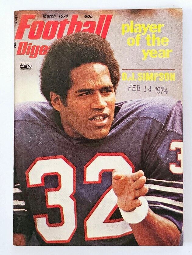 VTG Football Digest Magazine March 1974 Player of the Year O.J. Simpson No Label