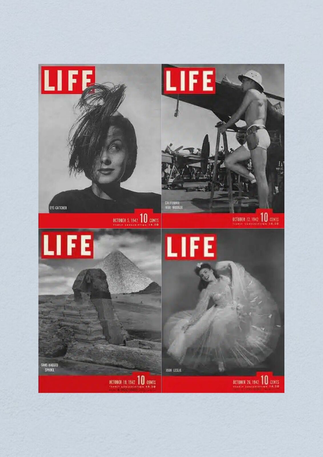 Life Magazine Lot of 4 Full Month of October 1942 5, 12, 19, 26 WWII WAR ERA