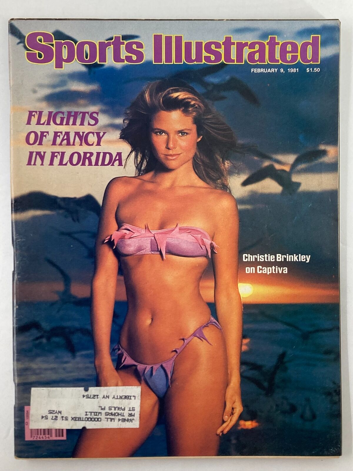 VTG Sports Illustrated Magazine February 9 1981 Christie Brinkley on Captiva