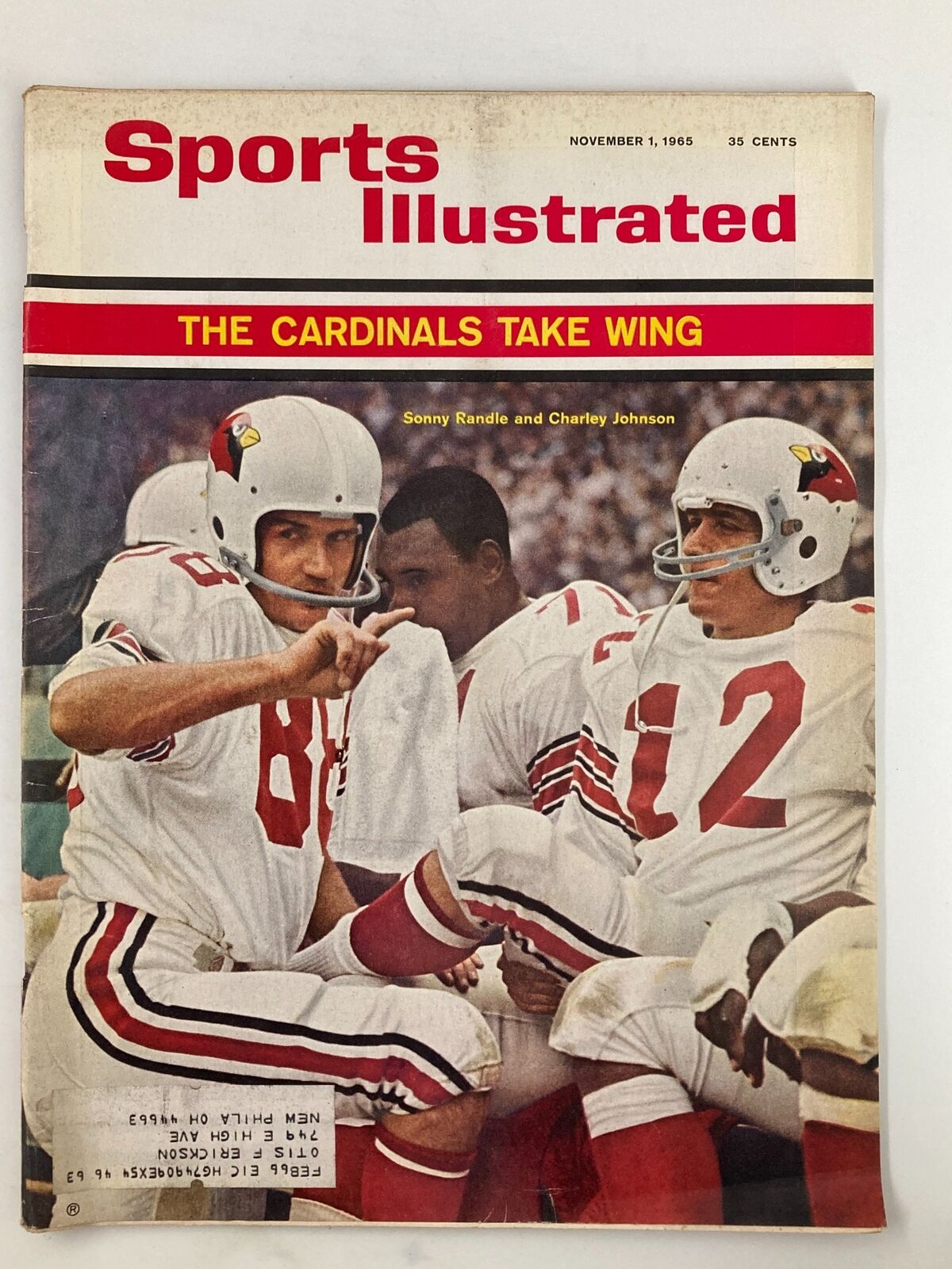 VTG Sports Illustrated Magazine November 1 1965 Sonny Randle and Charley Johnson