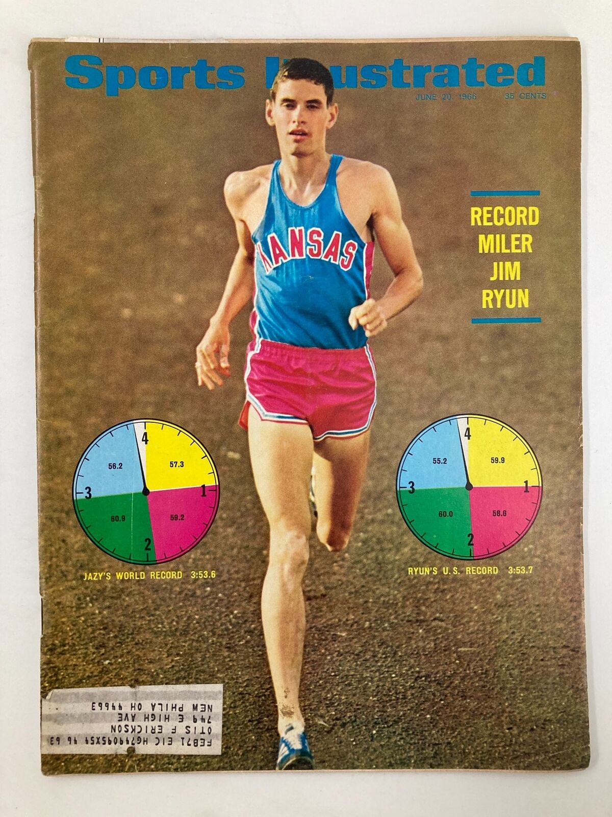 VTG Sports Illustrated Magazine June 20 1966 Record Miler Jim Ryun