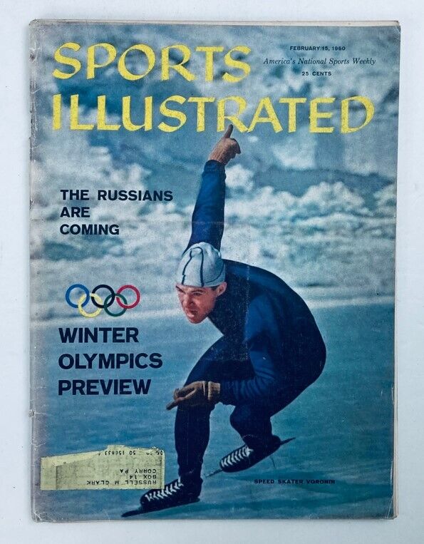 VTG Sports Illustrated Magazine February 15 1960 Vol 12 No. 7 Skater Voronin