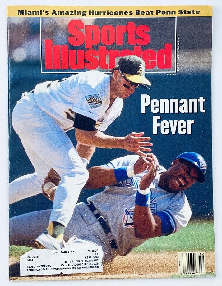 Sports Illustrated Magazine October 19 1992 MLB Dave Winfield and Walt Weiss