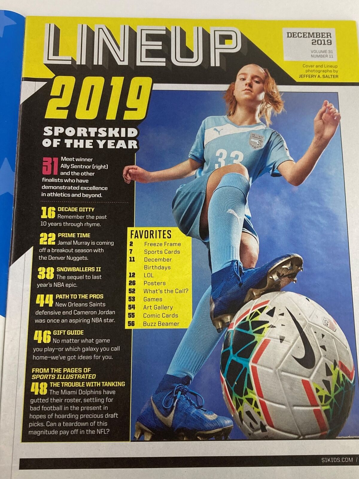 Sports Illustrated Kids Magazine December 2019 Vol 31 #11 Ally Sentnor VG