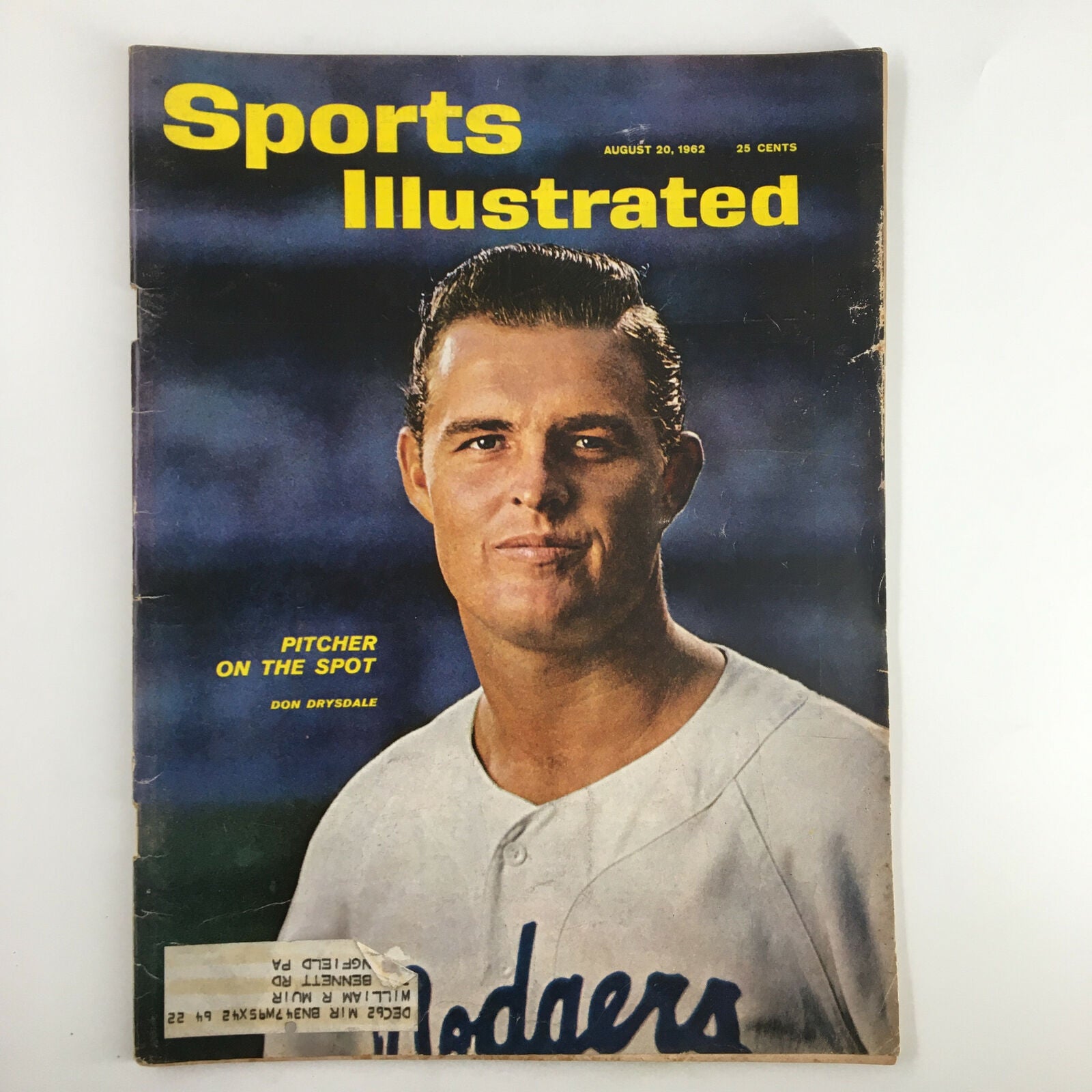 VTG Sports Illustrated Magazine August 20 1962 Pitcher Don Drysdale on the Spot