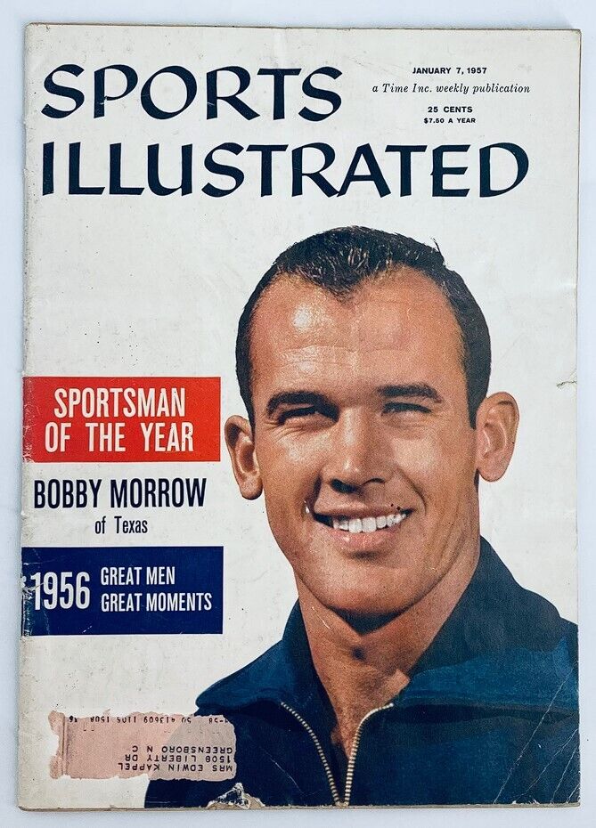 VTG Sports Illustrated Magazine January 7 1957 Bobby Morrow of Texas