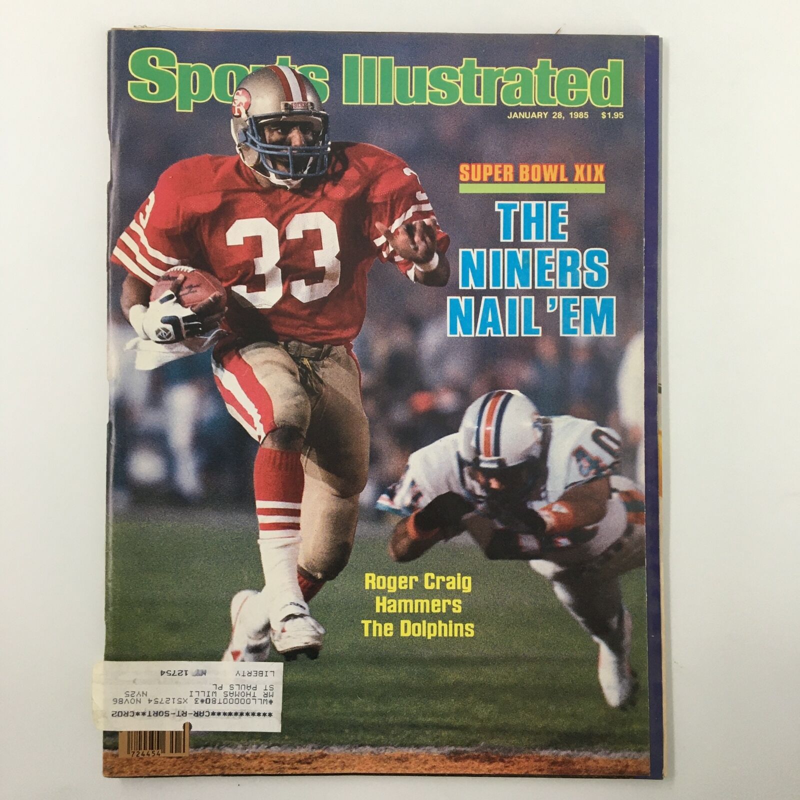 VTG Sports Illustrated Magazine January 28 1985 Roger Craig Super Bowl XIX VG