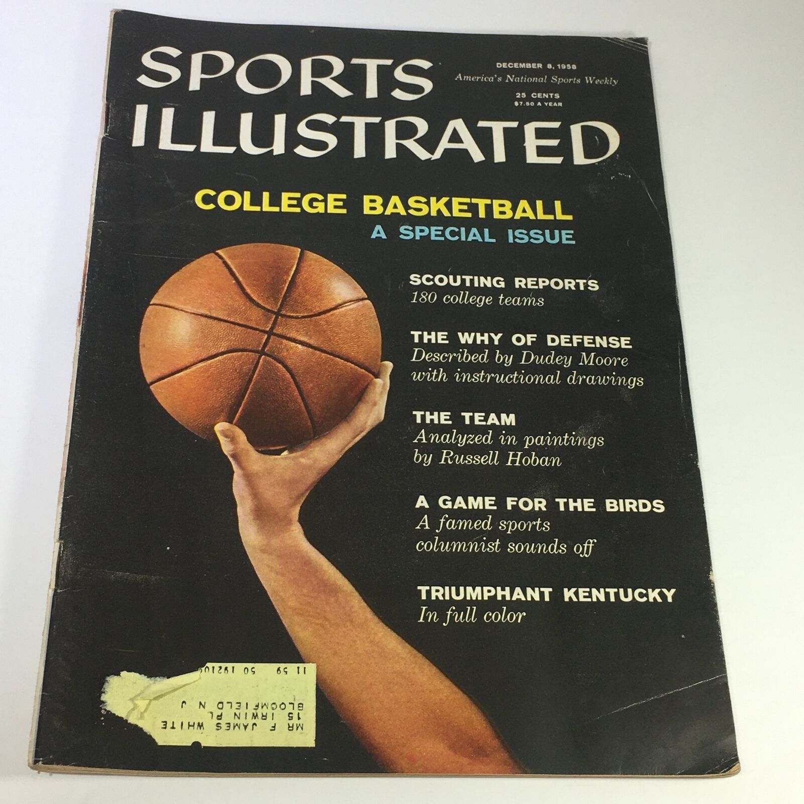 VTG Sports Illustrated Magazine December 8 1958 - Dudey Moore / Russell Hoban