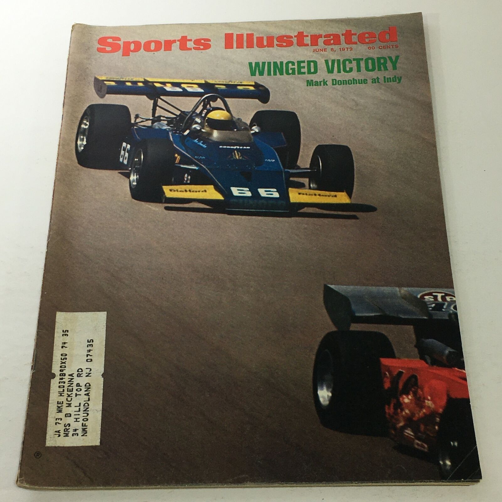 Sports Illustrated: June 5 1972 - Winged Victory Mark Donohue at Indy