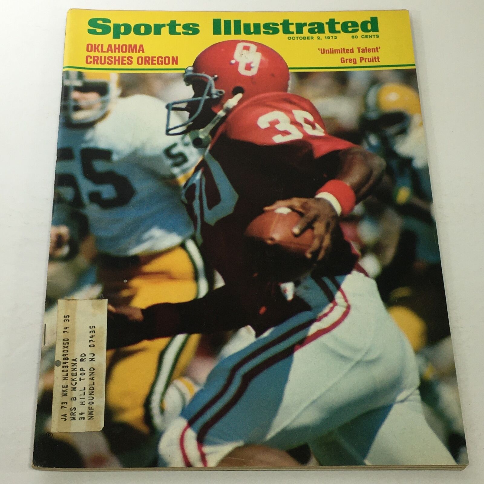 Sports Illustrated: October 2 1972 - Greg Pruitt Unlimited Talent