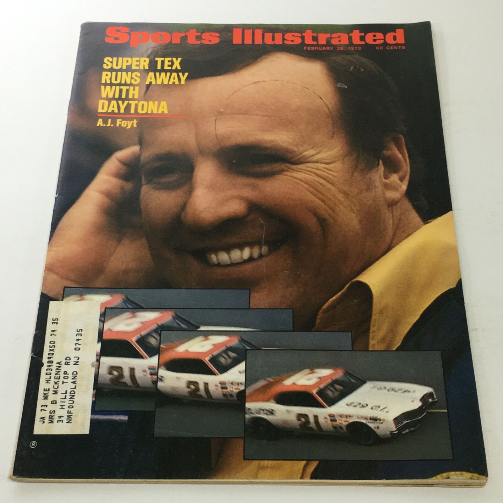 Sports Illustrated: February 28 1972 - Super Tex Runs Away w/Daytona A.J. Foyt