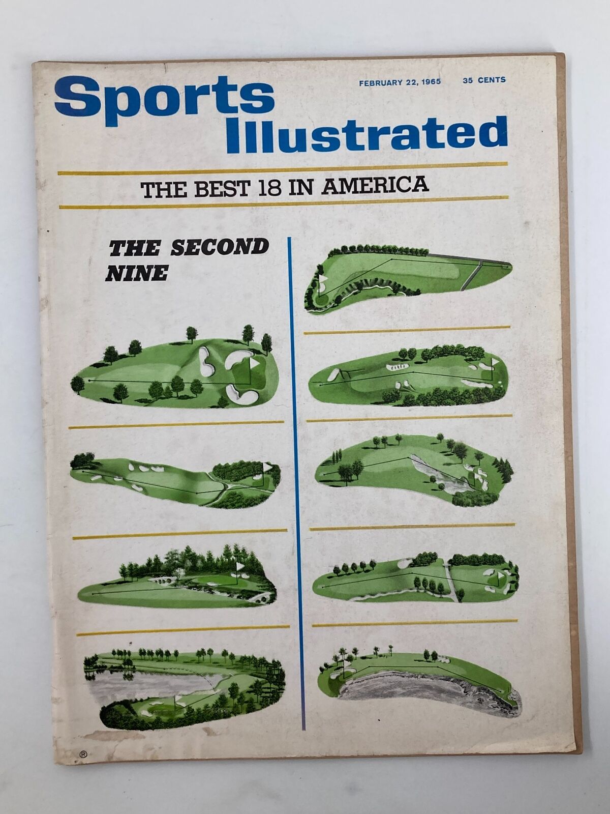 VTG Sports Illustrated Magazine February 22 1965 The Best 18 in America