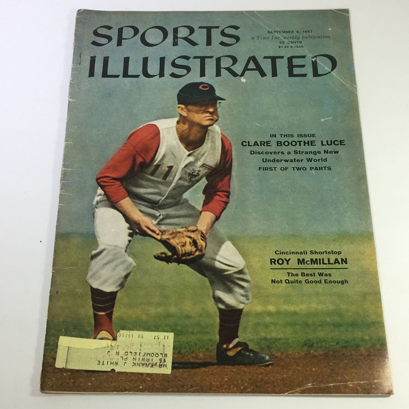 VTG Sports Illustrated Magazine September 9 1957 - Roy McMillan / Clare B Luce