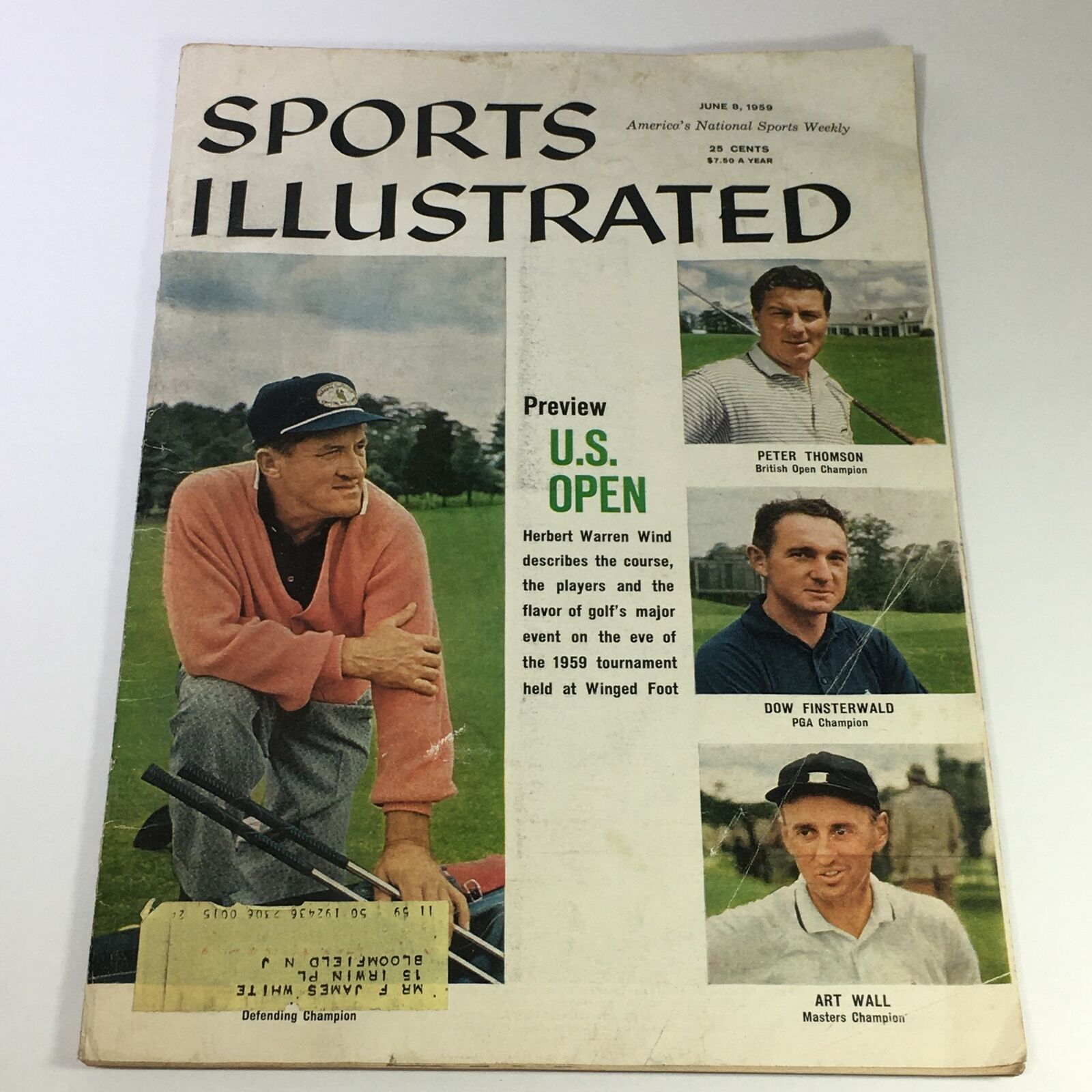 VTG Sports Illustrated Magazine June 8 1959 - Peter Thompson / Dow Finsterwald