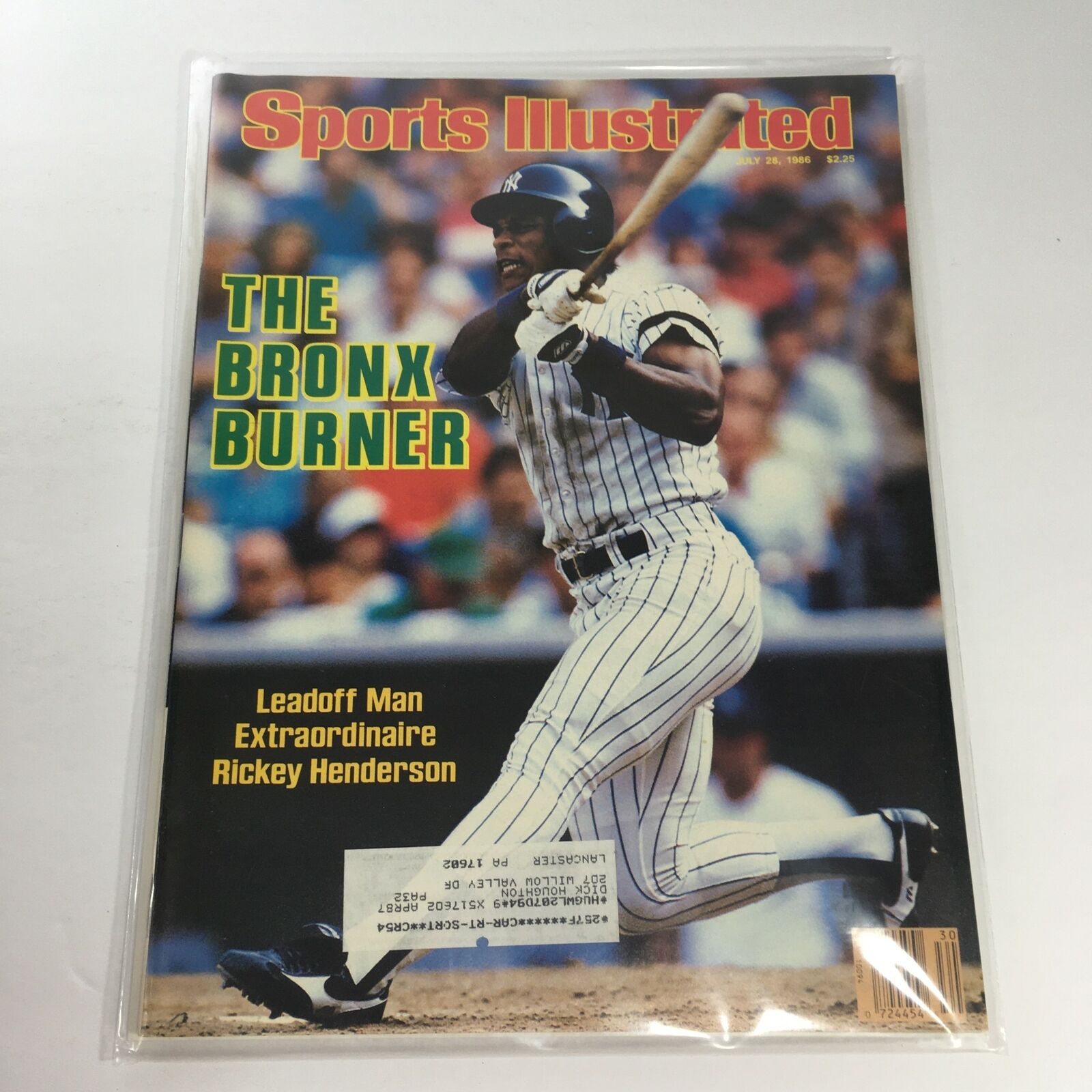 Sports Illustrated: July 28 1986 - The Bronx Burner Rickey Henderson