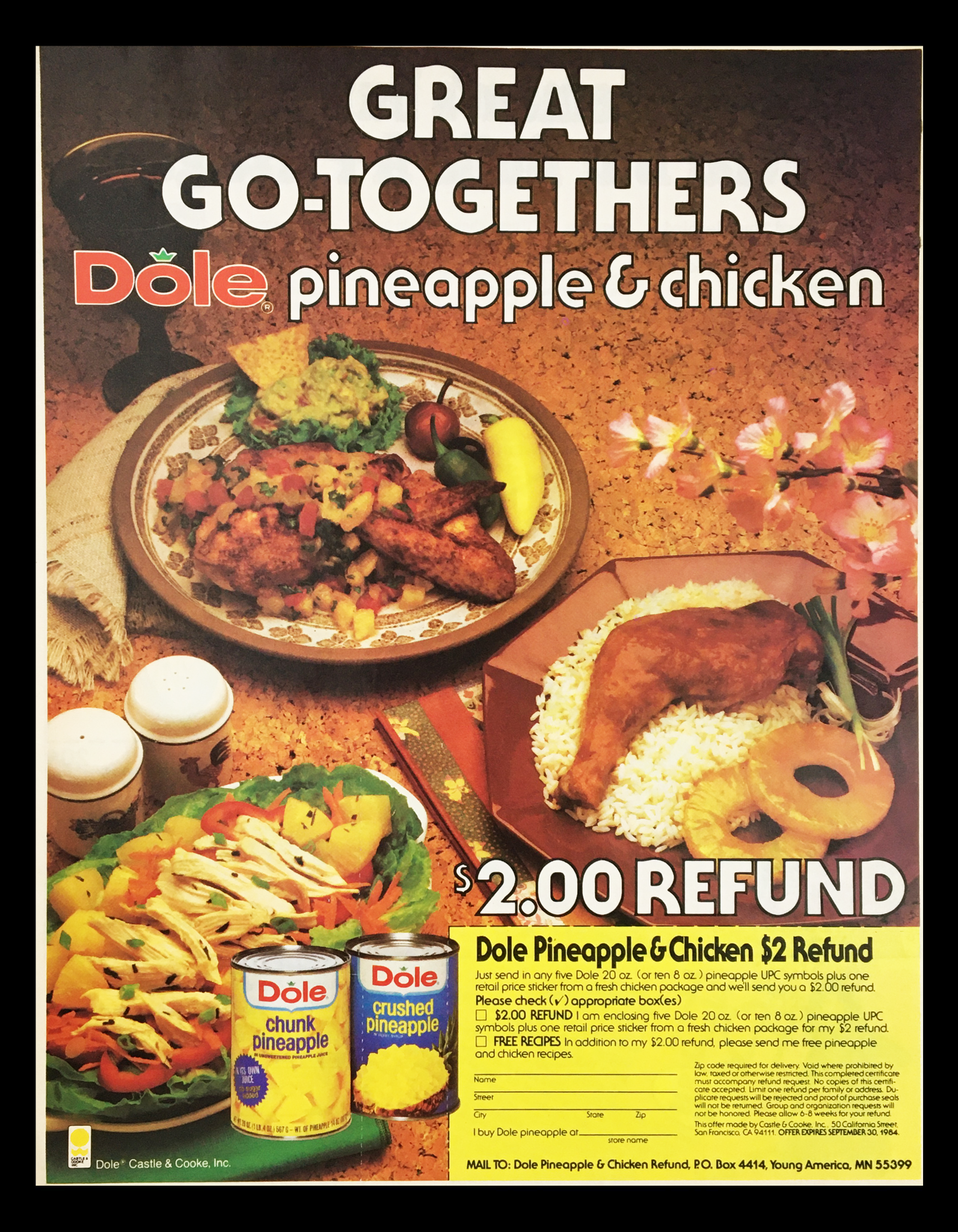 1984 Dole Chunk & Crushed Pineapple Circular Coupon Advertisement