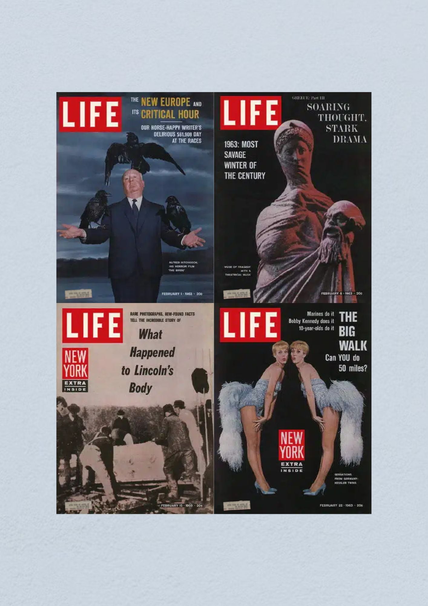 Life Magazine Lot of 4 Full Month February 1963 1, 8, 13, 22 Civil Rights Era