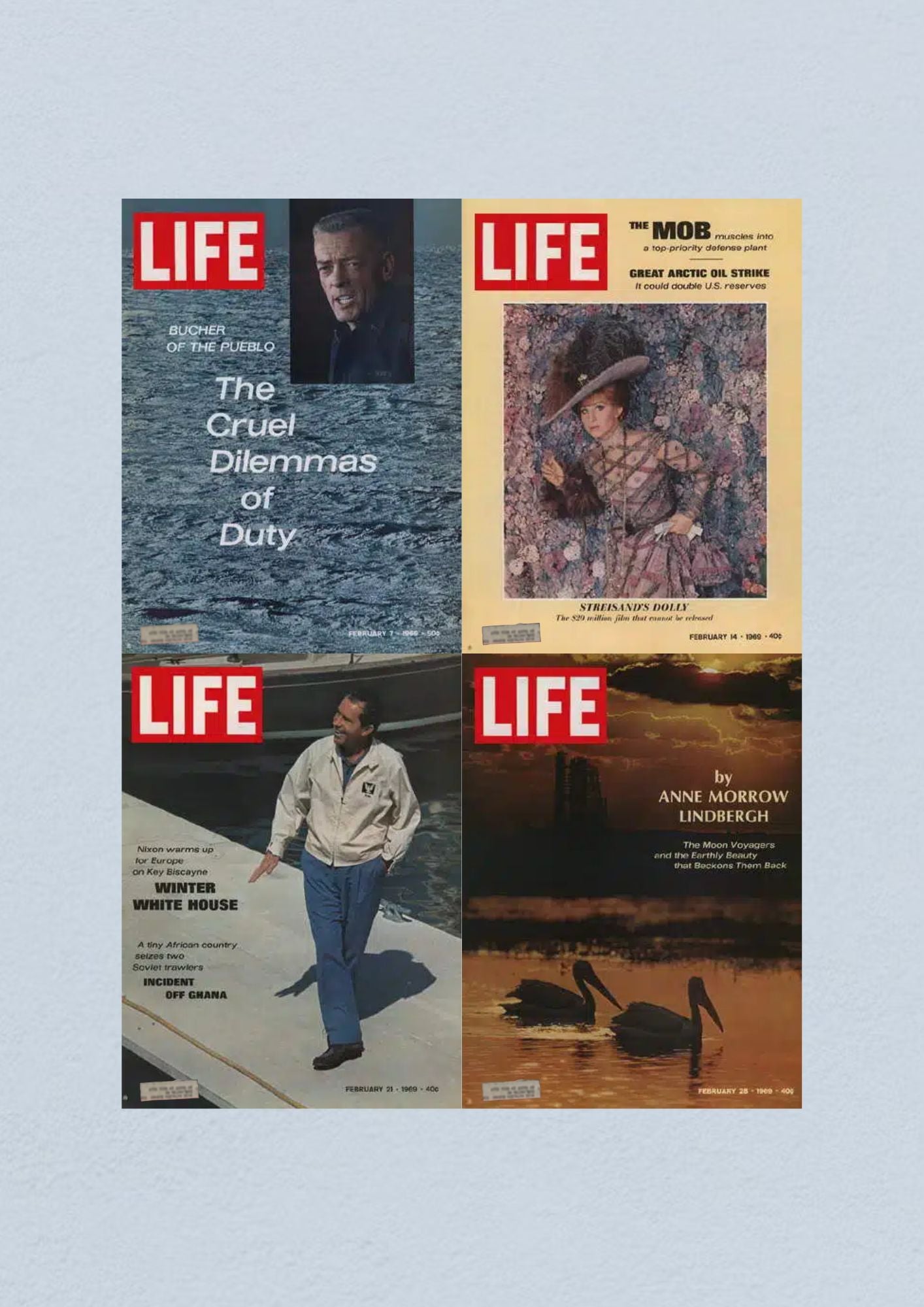 Life Magazine Lot of 4 Full Month February 1969 7, 14, 21, 28 Space Race Era