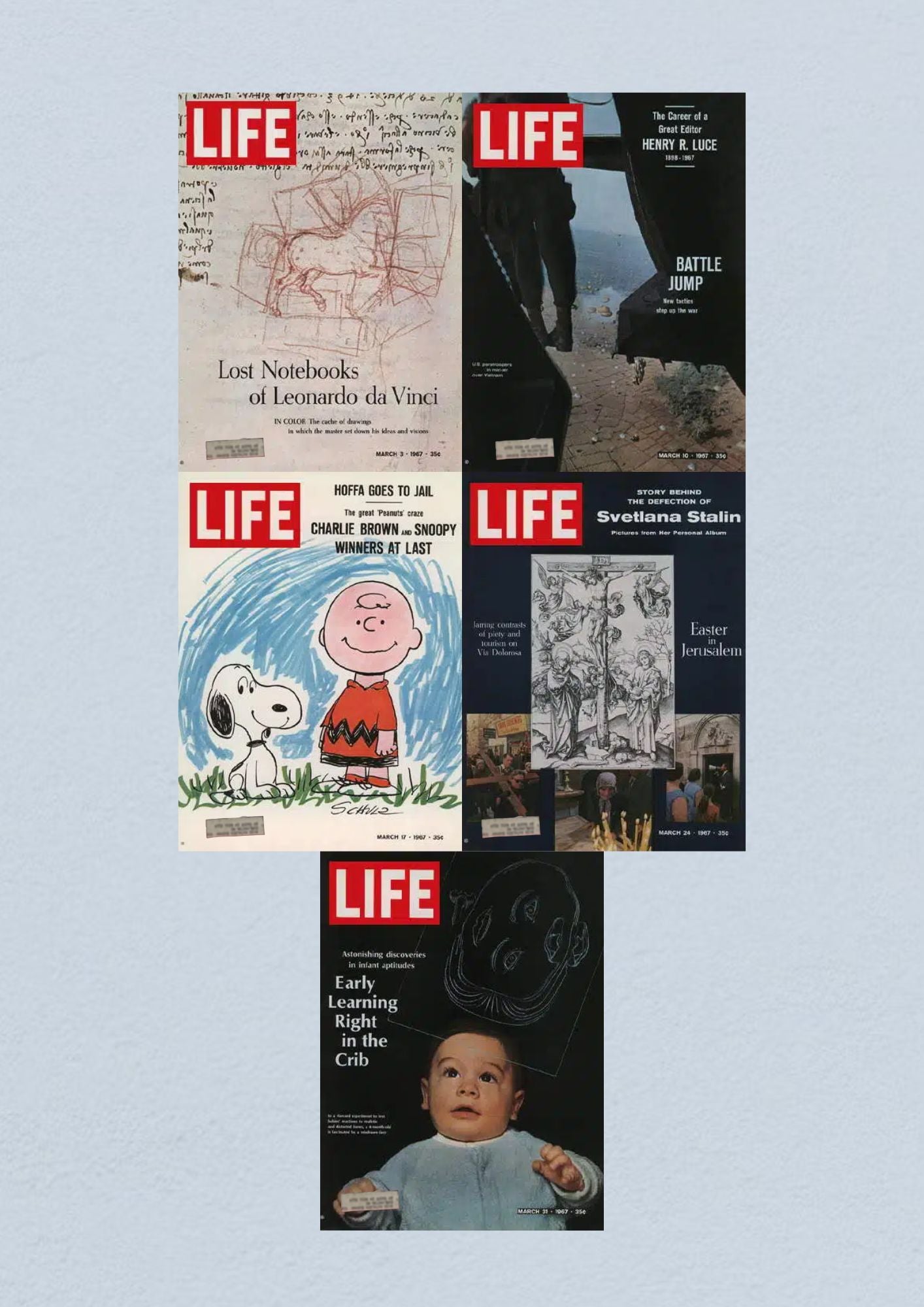 Life Magazine Lot of 5 Full Month of March 1967 3, 10, 17, 24, 31