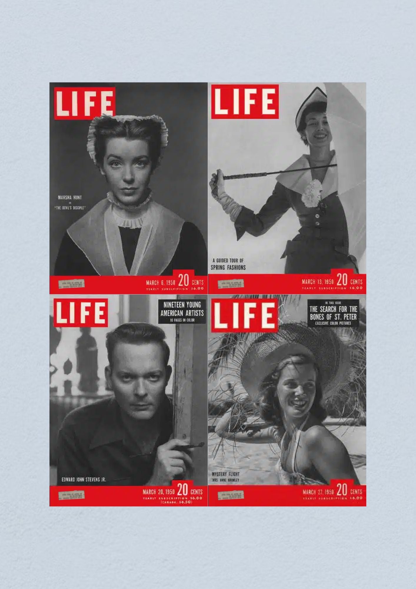 Life Magazine Lot of 4 Full Month March 1950 6, 13, 20, 27