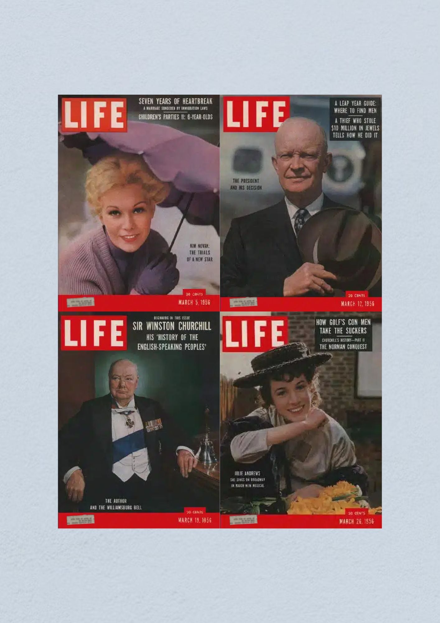 Life Magazine Lot of 4 Full Month of March 1956 5, 12, 19, 26 Civil Rights Era