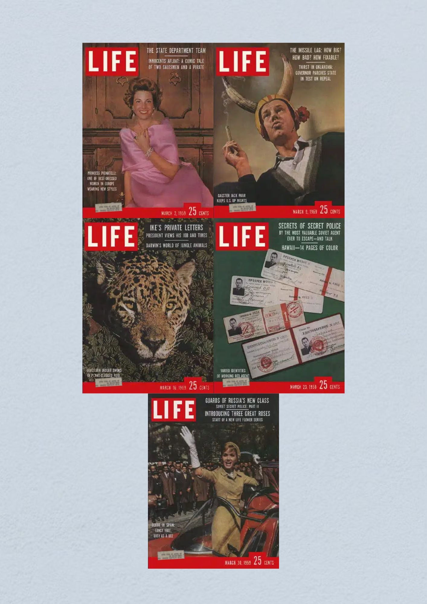 Life Magazine Lot of 5 Full Month of March 1959 2, 9, 16, 23, 30