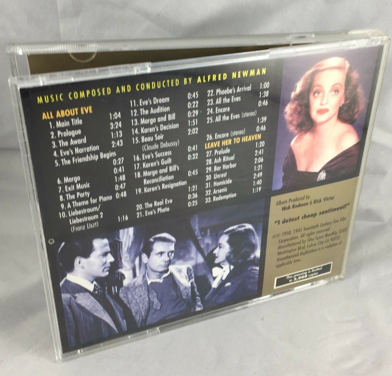 All About Eve/Leave Her To Heaven - Original Soundtrack | Alfred Newman | FSM CD