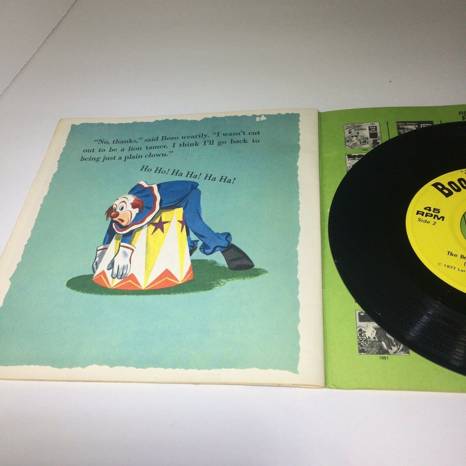 Bozo the Clown 'The Beast with the Least'  Book and Record 45 RPM  1977