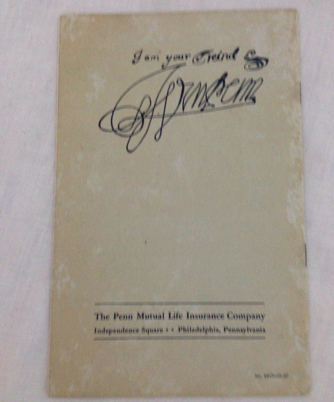 VTG Nice 1944 booklet, Your Friend, William Penn, Penn Mutual Life Insurance Co.