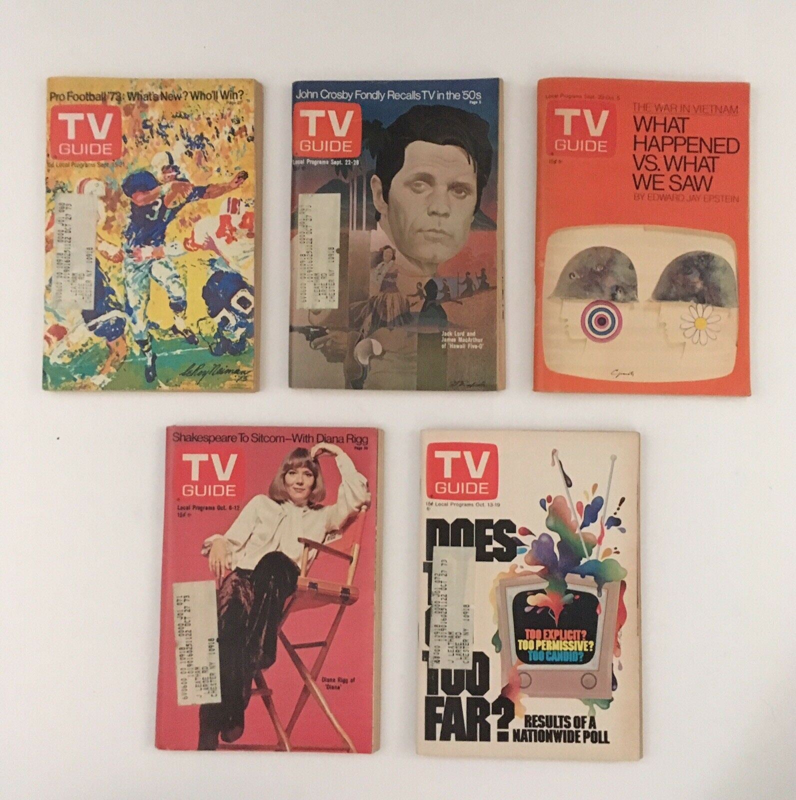 Lot of 1973 TV Guide Magazines 50 Issues Near Complete