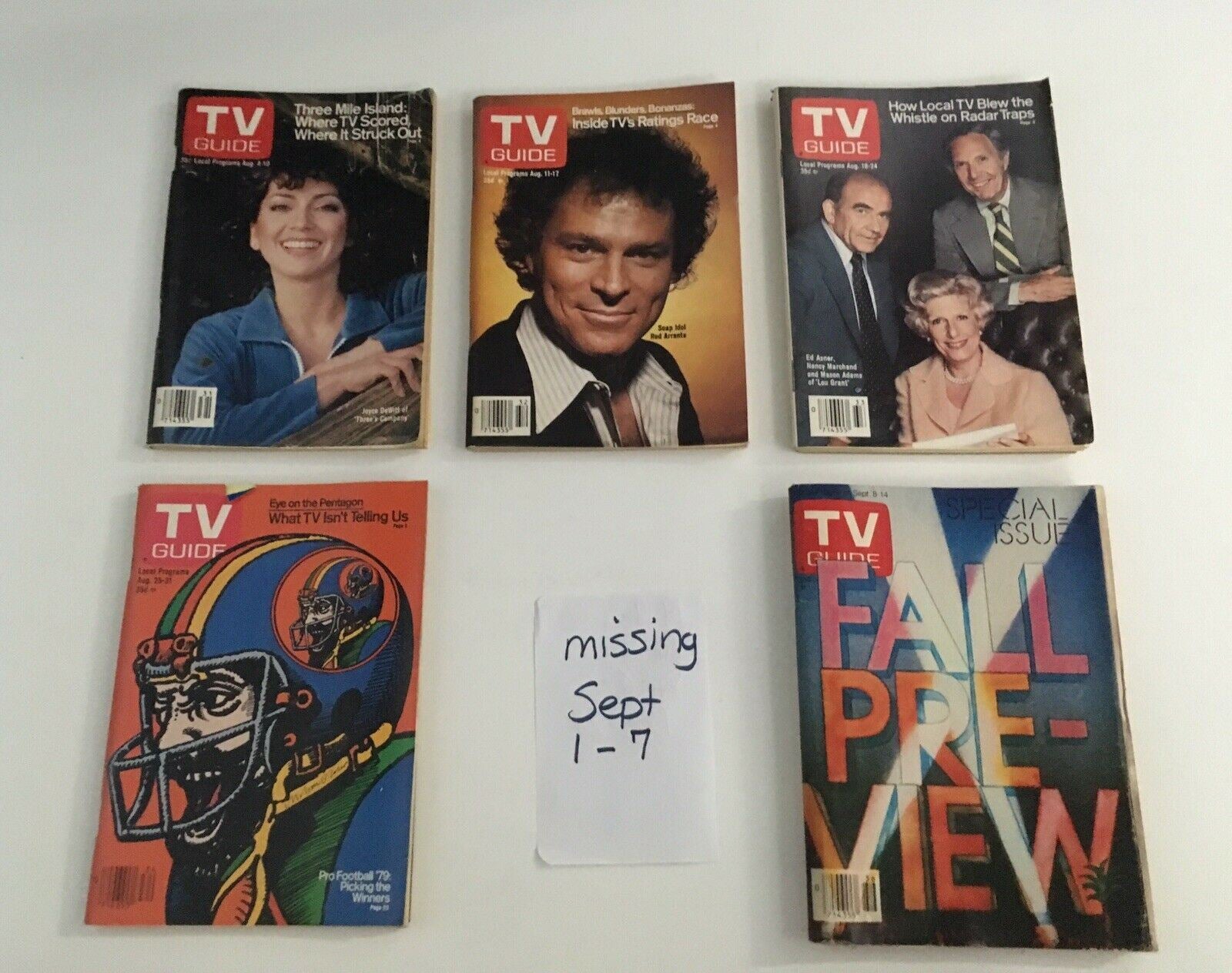 TV Guide Magazines 1979 ~ 51 Issues Near Complete Special Issue Fall Preview