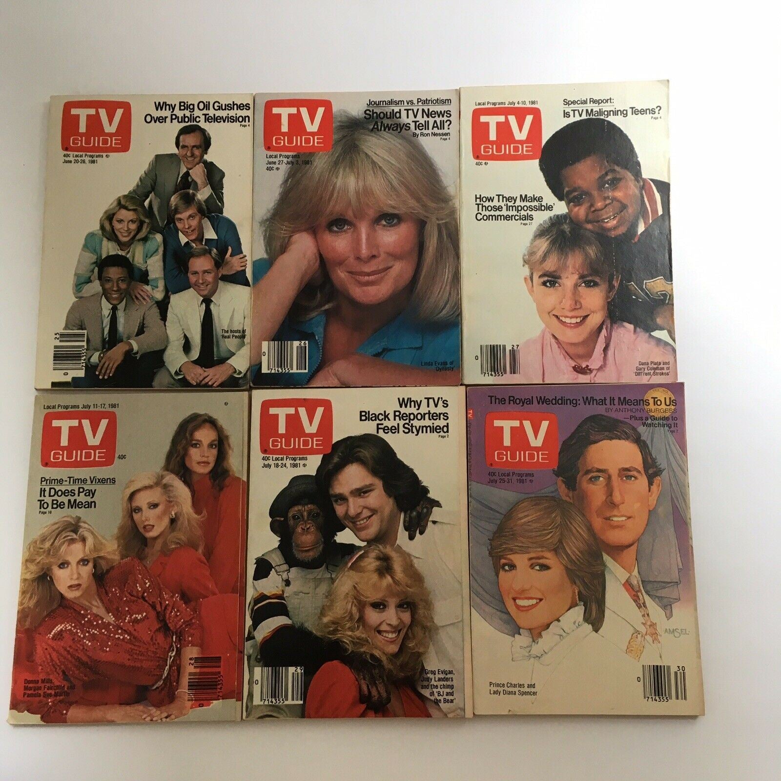 Complete Year Of TV Guide Magazines For 1981, 52 Issues