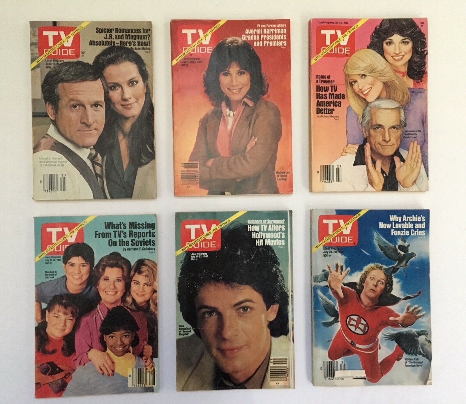 Complete Year Of TV Guide Magazines 1982, 52 Issues- Special Issue Fall Preview