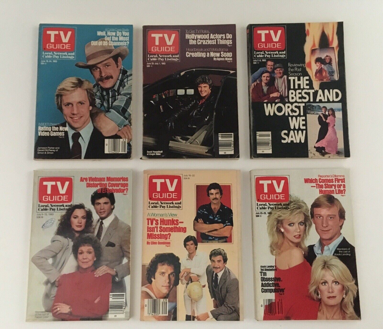 Complete Year Of TV Guide Magazines 1983, 52 Issues + Special Issue Fall Preview