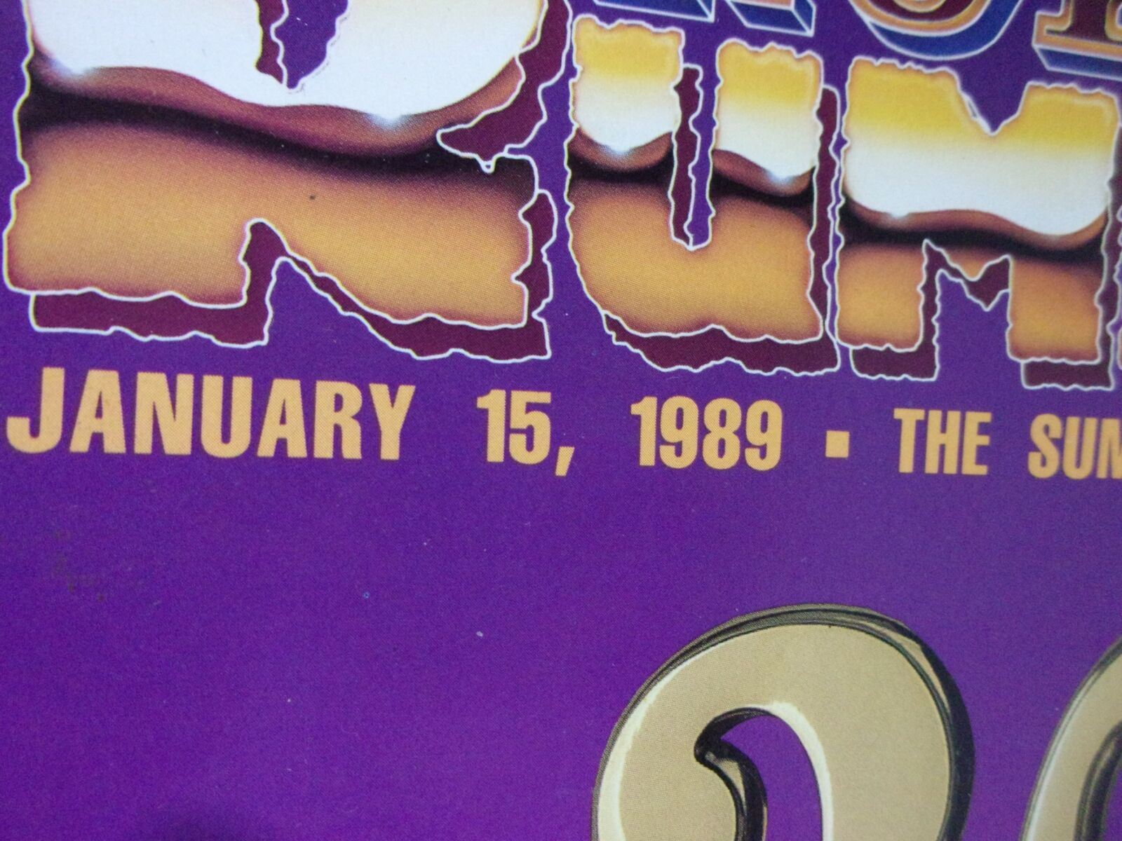 Title date and event details from the WWF Program: Royal Rumble January 15 1989 - 30 Opponents Every Man for Himself.